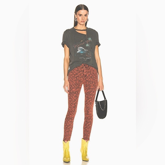 MOTHER Skinny Jeans with Animal Print - Picture 1 of 16